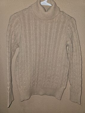 St. John's Bay Taupe Cable Turtleneck Sweater